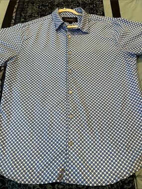 HYDROGEN Trim Fit Blue Patterned Men’s Dress Shirt